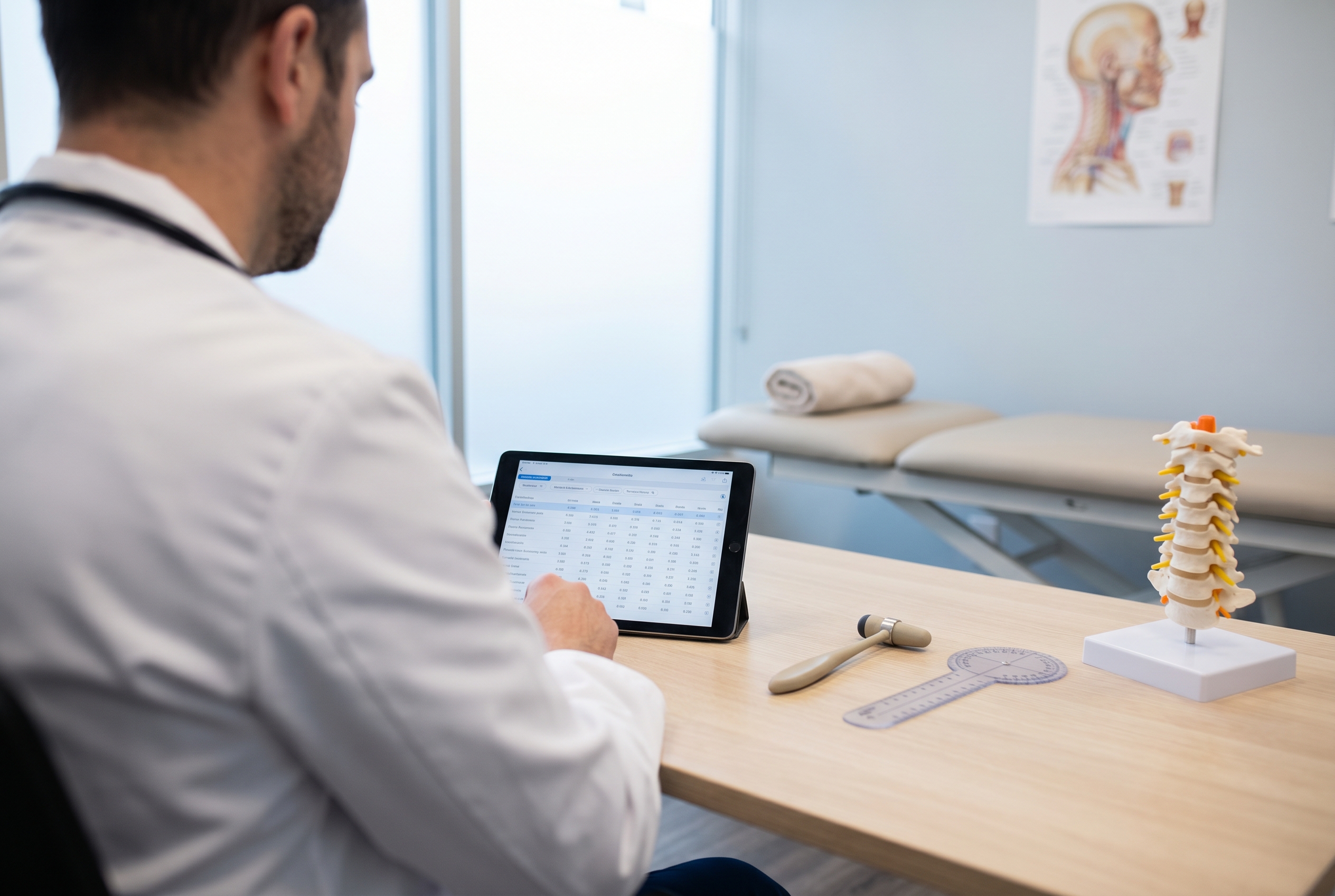 Clinician reviewing chronic migraine evaluation findings in a San Diego neurology-focused rehabilitation setting