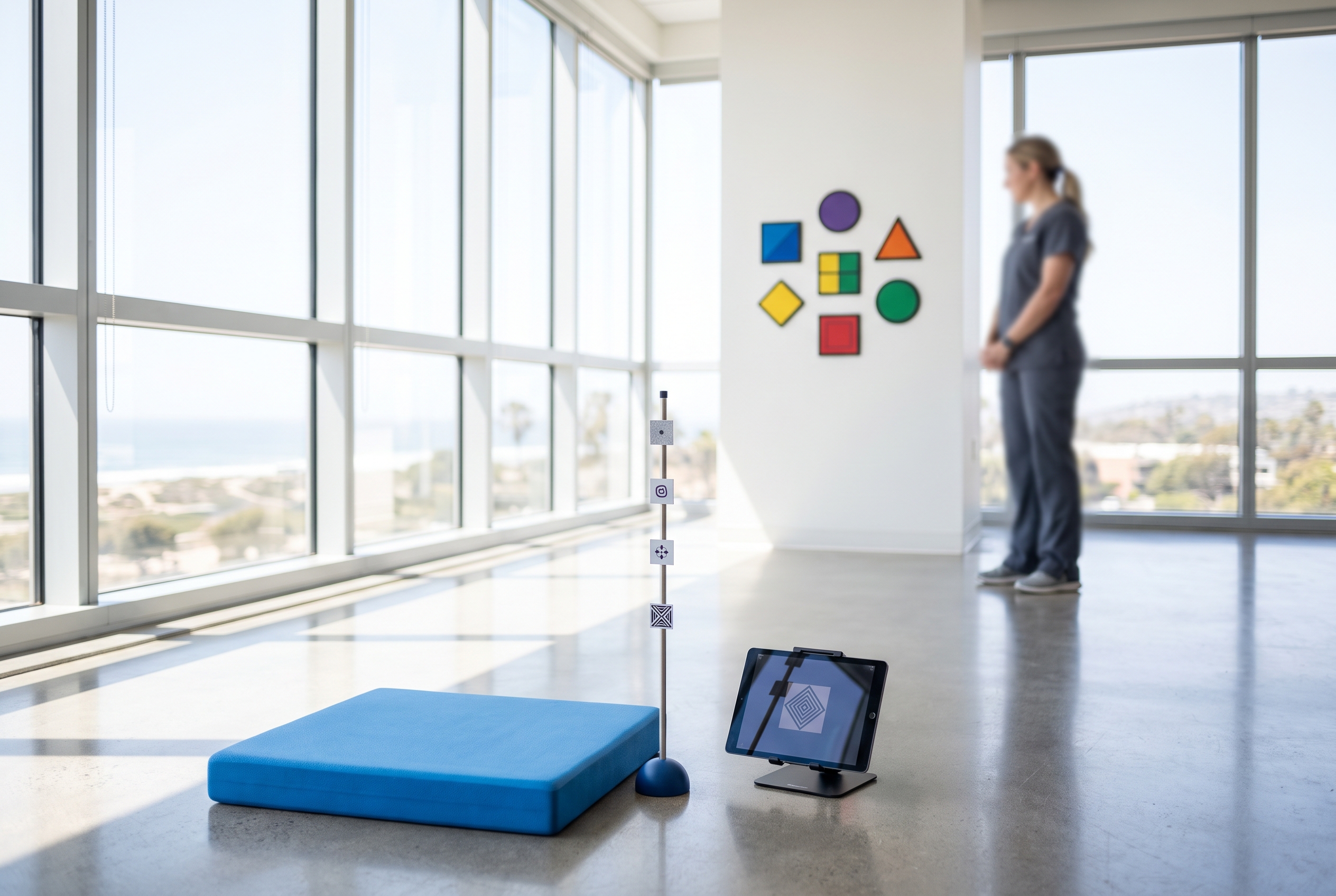 Clinical vestibular rehabilitation setup for dizziness and balance symptoms after concussion in San Diego