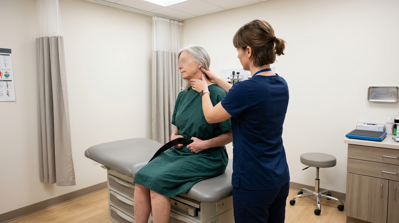 Clinical balance assessment setup for whiplash dizziness rehabilitation