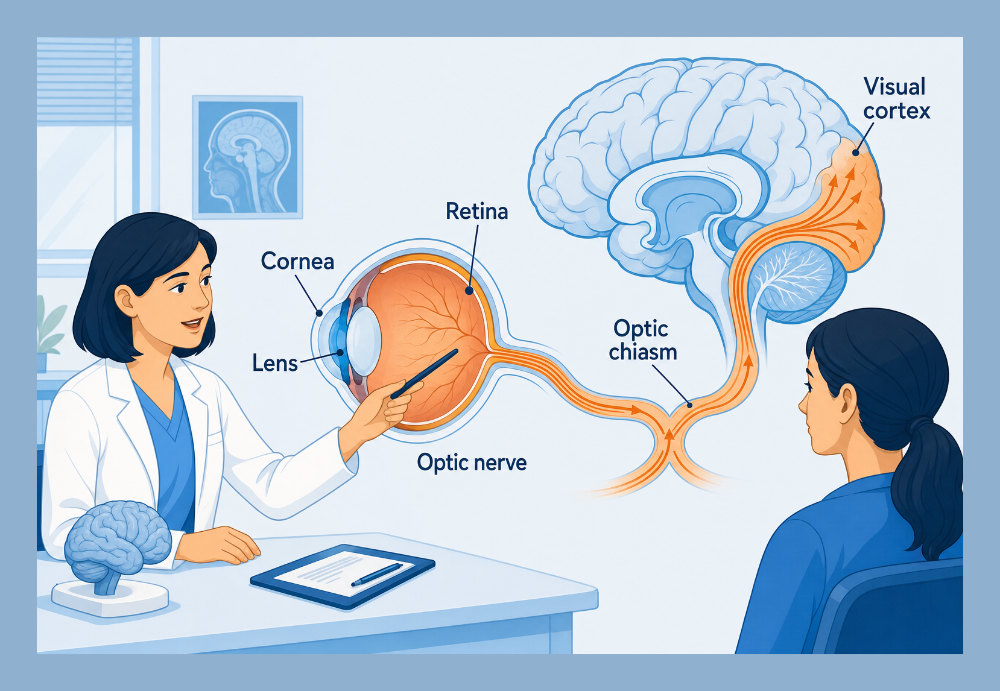 Neuro-visual rehabilitation consultation at a functional neurology clinic