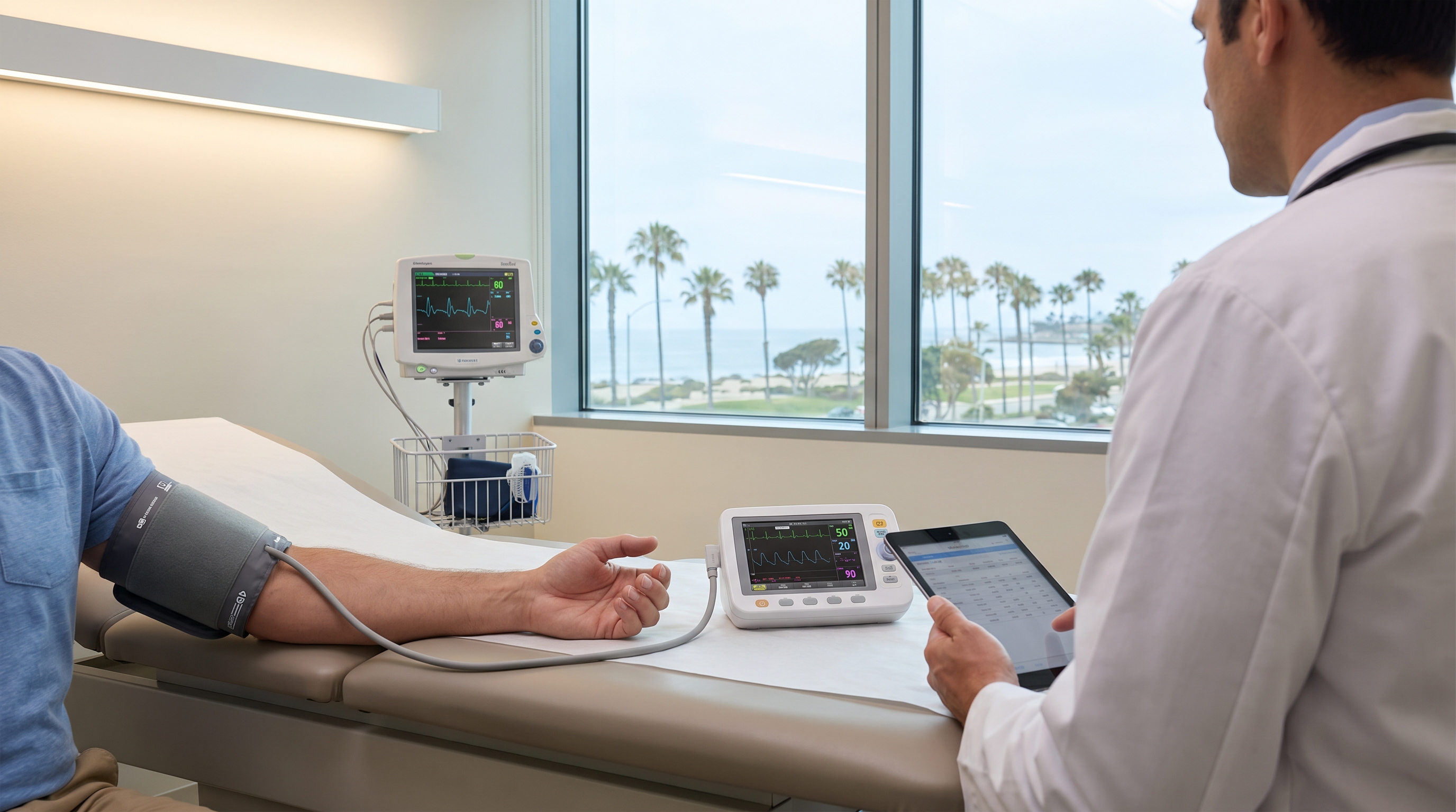 Patient receiving a neurologic and balance evaluation for POTS symptoms in San Diego