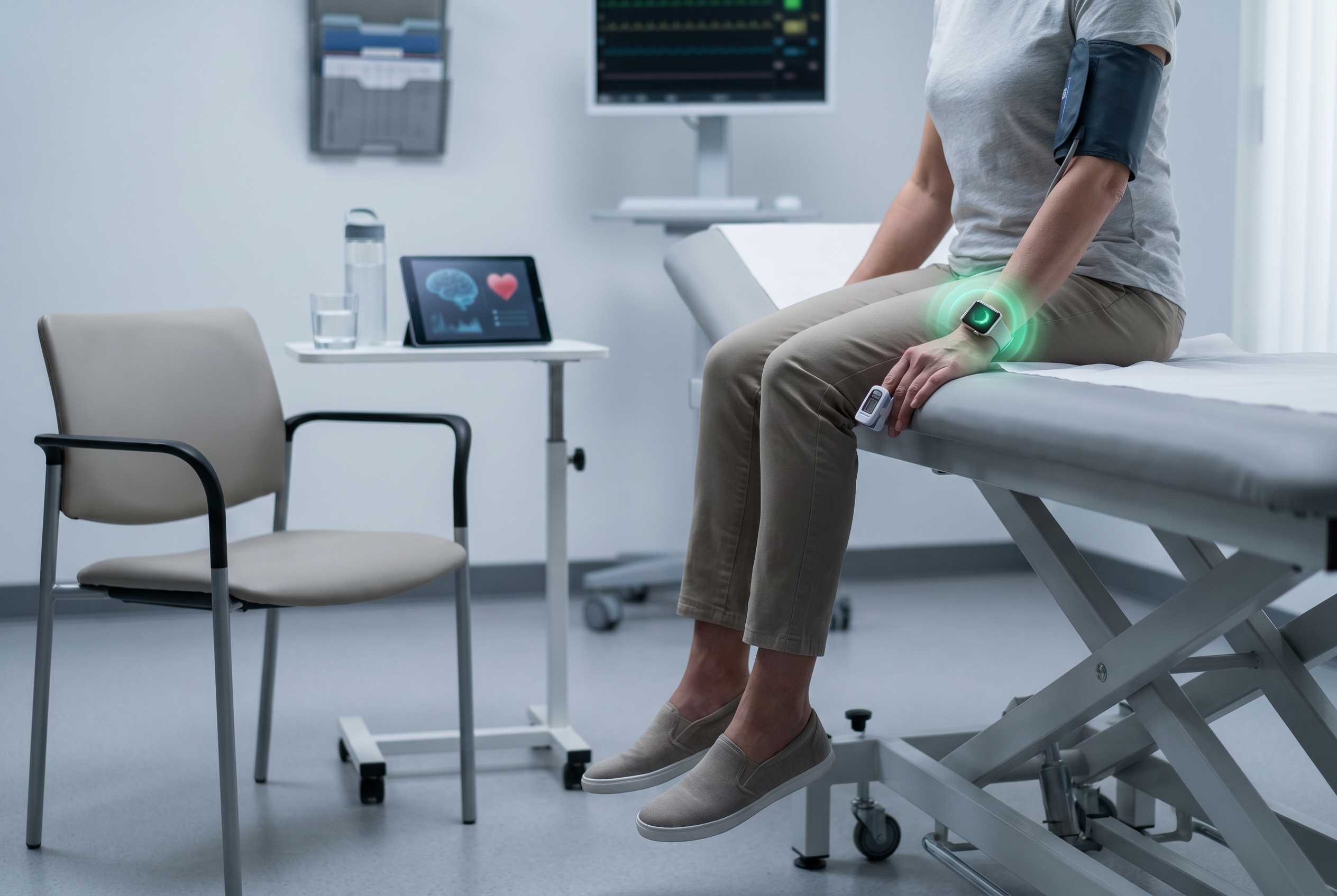 Clinical autonomic assessment setup for racing heart when standing symptoms