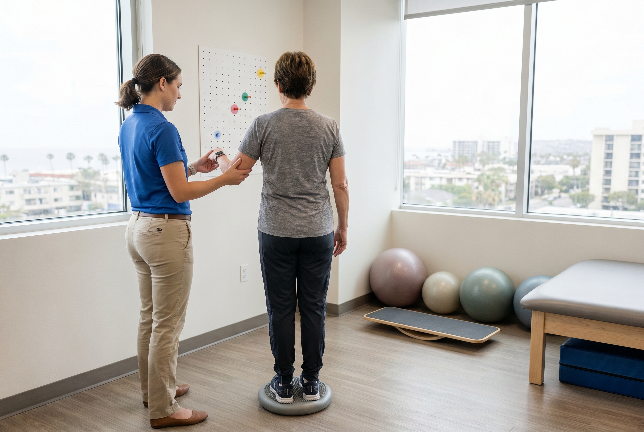Vestibular rehabilitation assessment for dizziness and balance problems in San Diego clinic