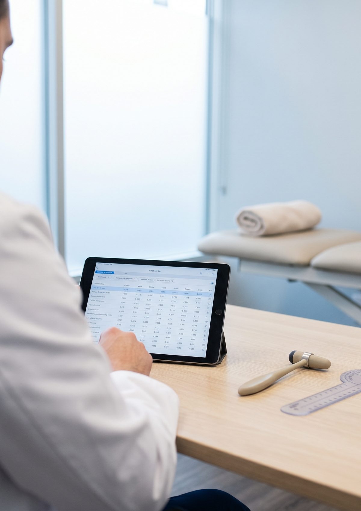 Clinician reviewing chronic migraine evaluation findings in a San Diego neurology-focused rehabilitation setting
