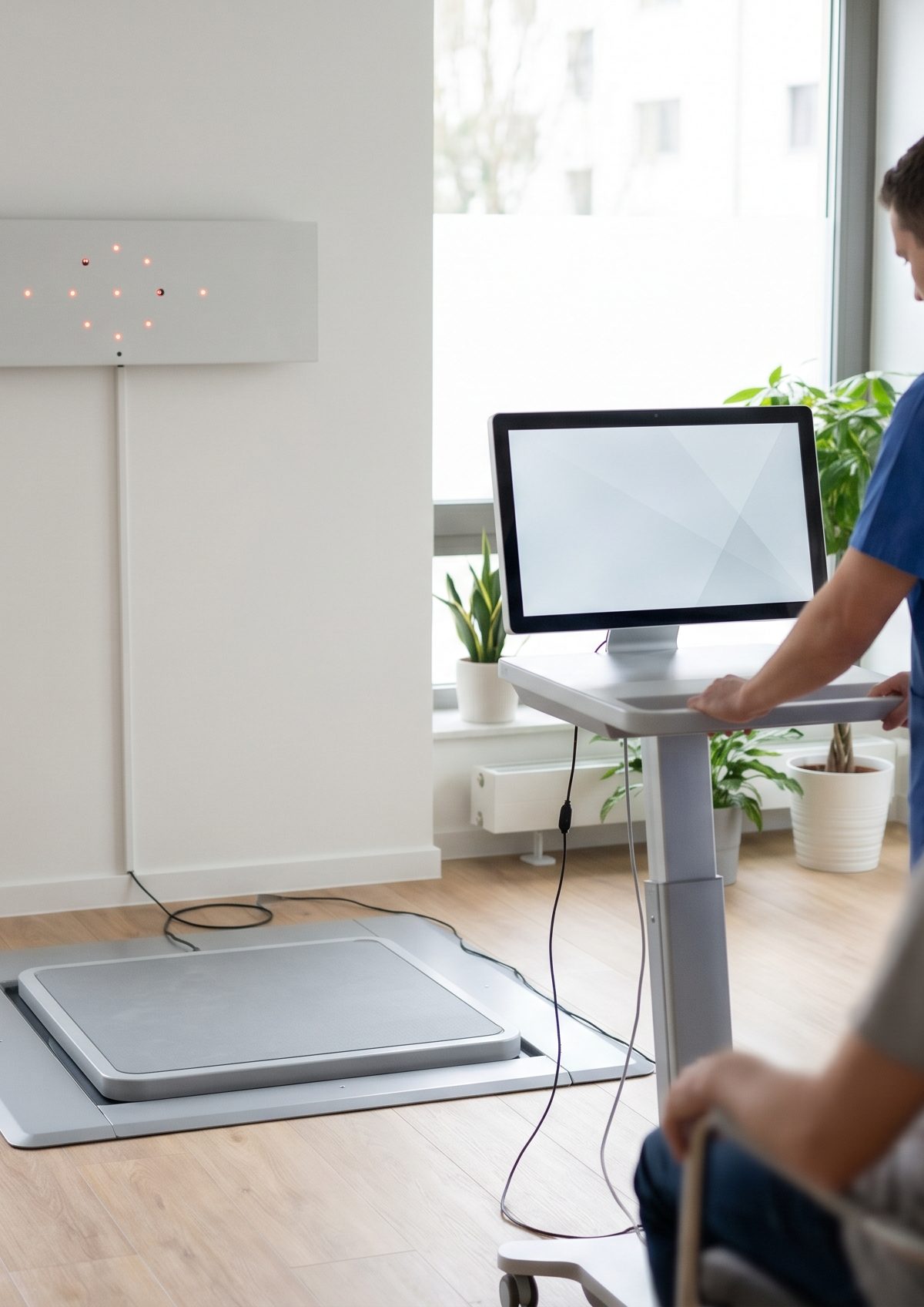 Clinical vestibular and balance assessment setup for concussion-related dizziness rehabilitation