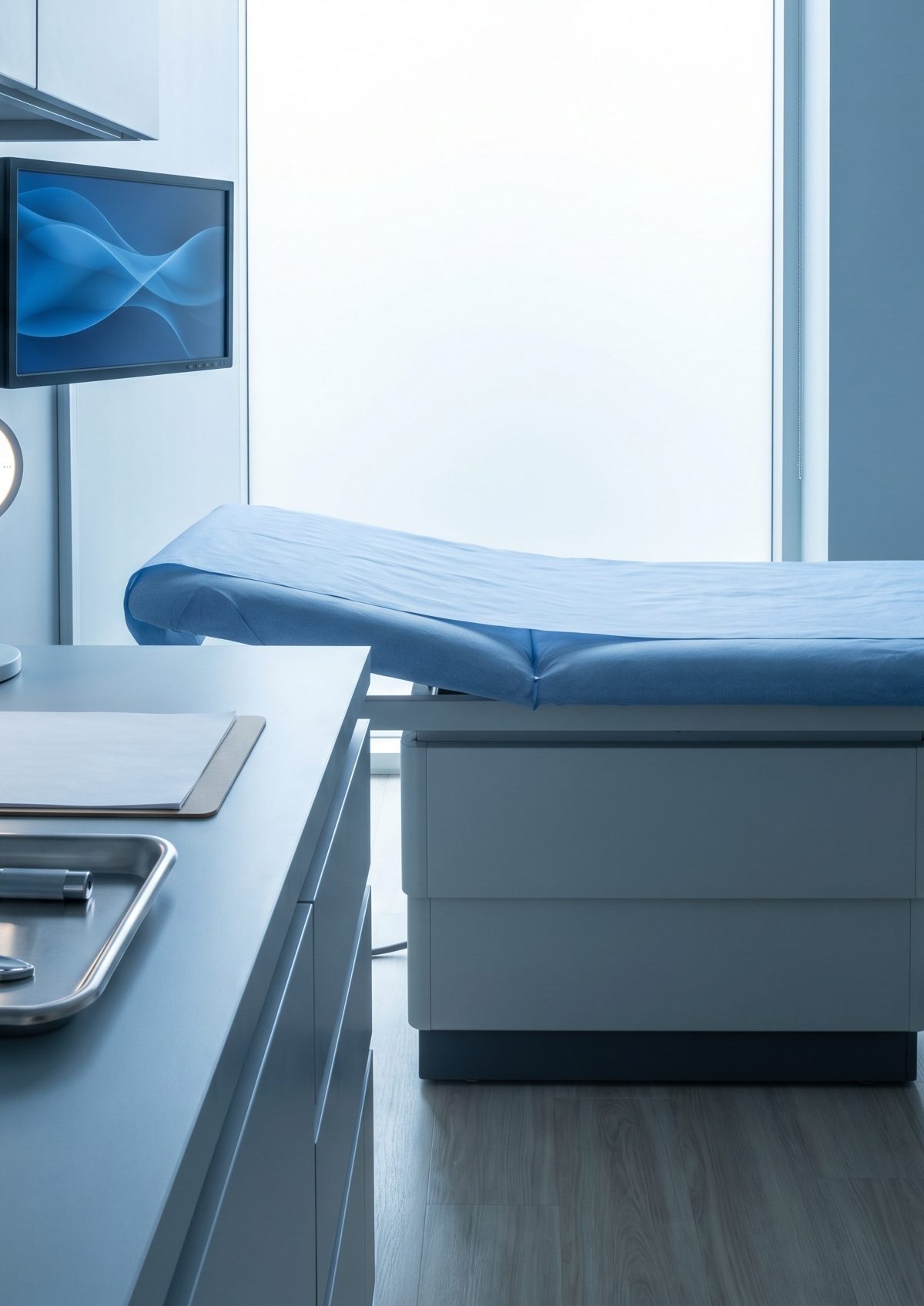 Concussion evaluation setup in a San Diego clinic with balance, vision, and neurologic assessment tools