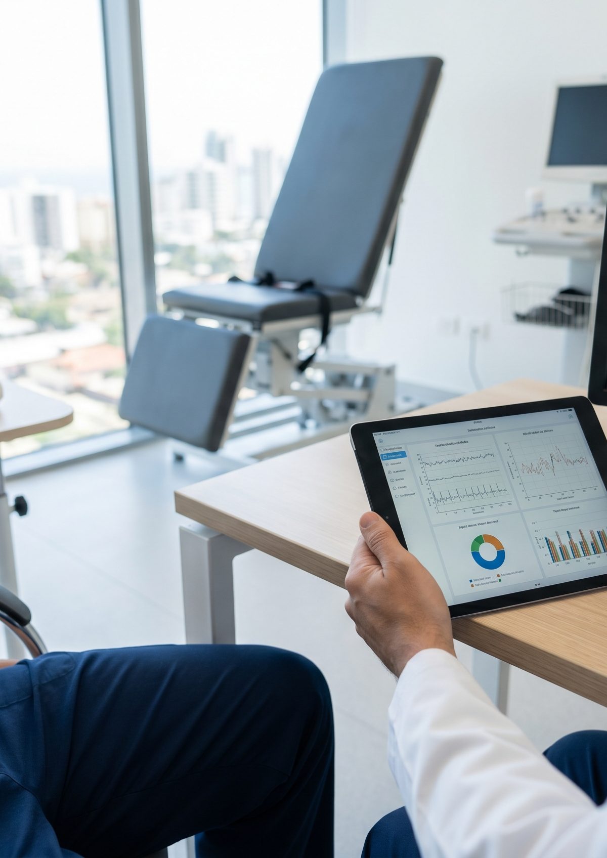 Clinician reviewing orthostatic symptom evaluation data in a San Diego neurology-focused clinic for dysautonomia specialist San Diego care