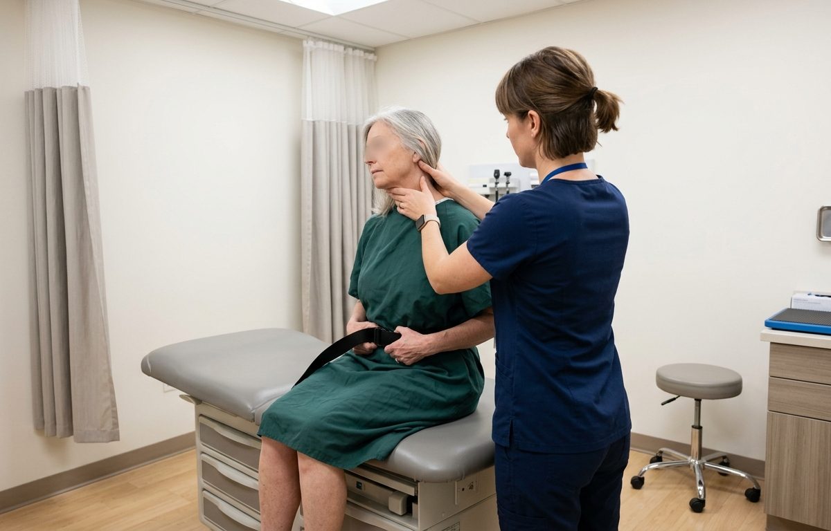 Clinical balance assessment setup for whiplash dizziness rehabilitation