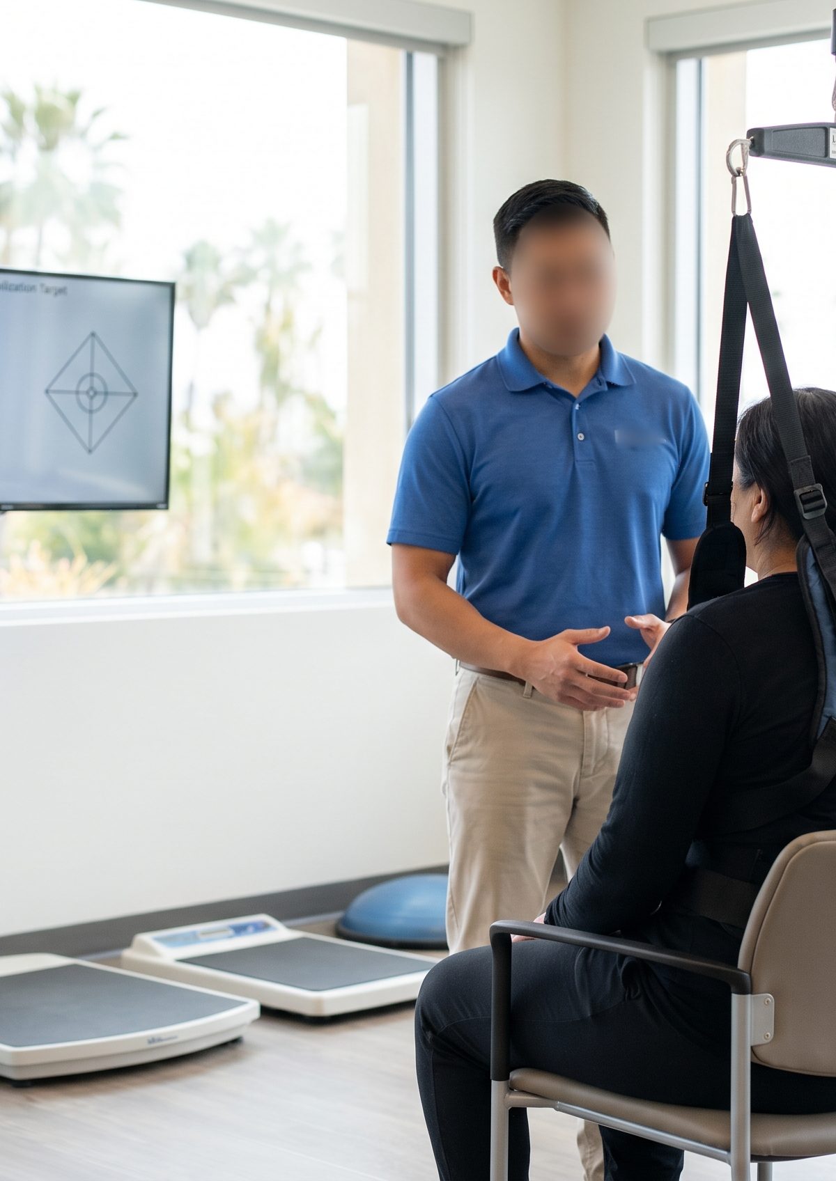 Functional neurology rehabilitation assessment equipment in a San Diego clinic