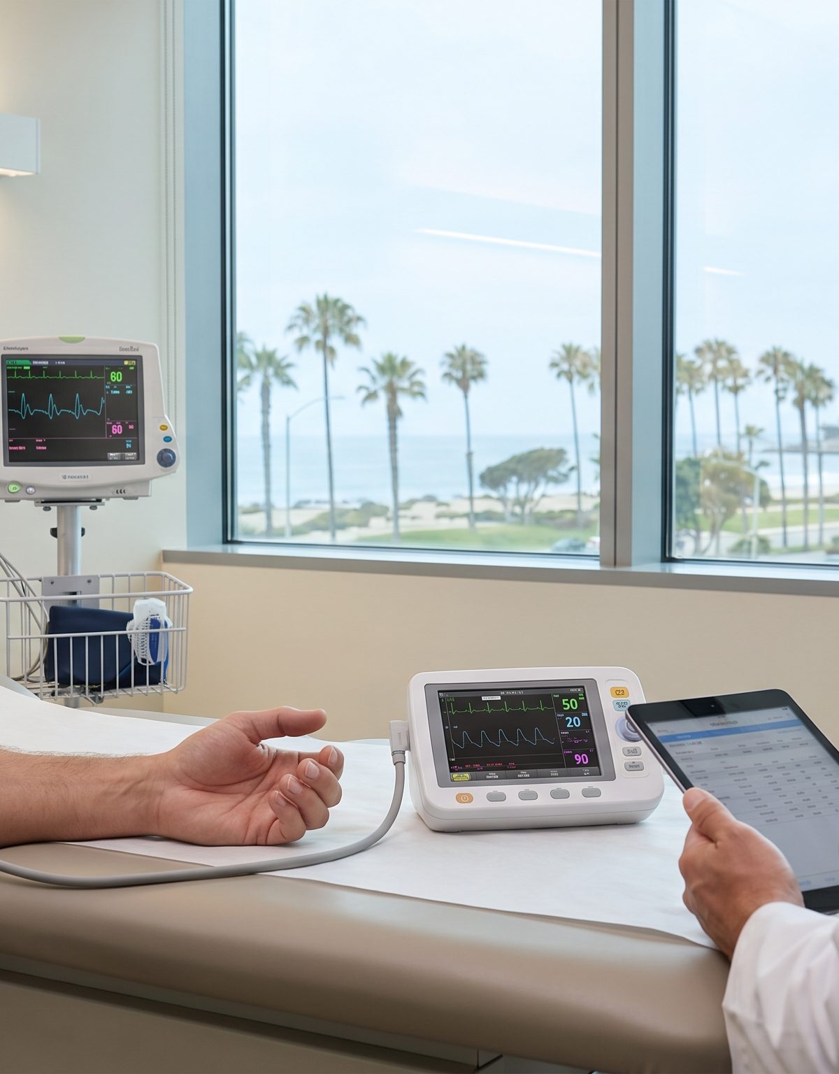 Patient receiving a neurologic and balance evaluation for POTS symptoms in San Diego